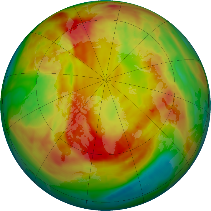 Arctic ozone map for 22 February 2015
